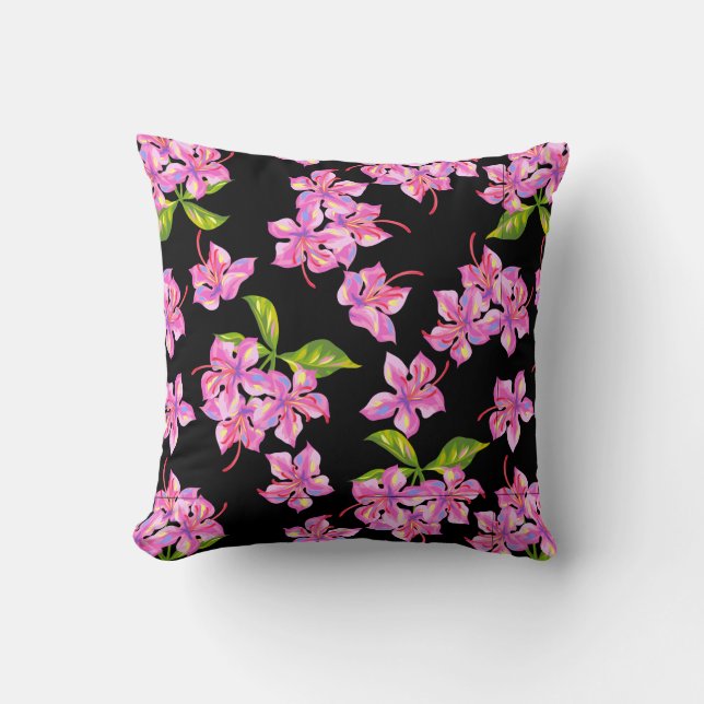 Flowers Throw Pillow (Front)