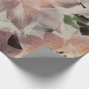 Flowers Tropical Green Rose-Gold Minimal VIP Wrapping Paper