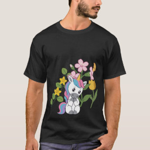 Flowers Tulip Sad Unicorn Nature T-Shirt