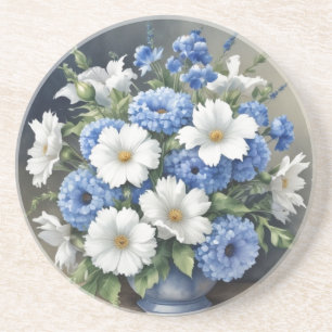 Flowers Vase Elegant Watercolor Coaster