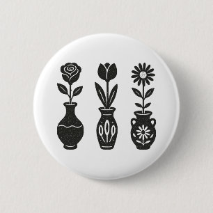 Flowers Vases 6 Cm Round Badge