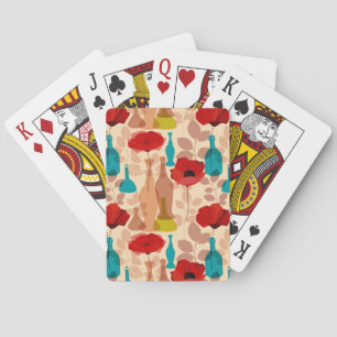 Flowers, vases and bottles pattern playing cards