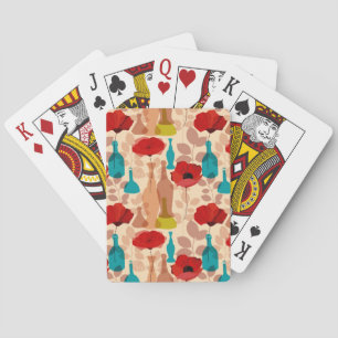 Flowers, vases and bottles pattern playing cards