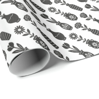 Flowers Vases Wrapping Paper