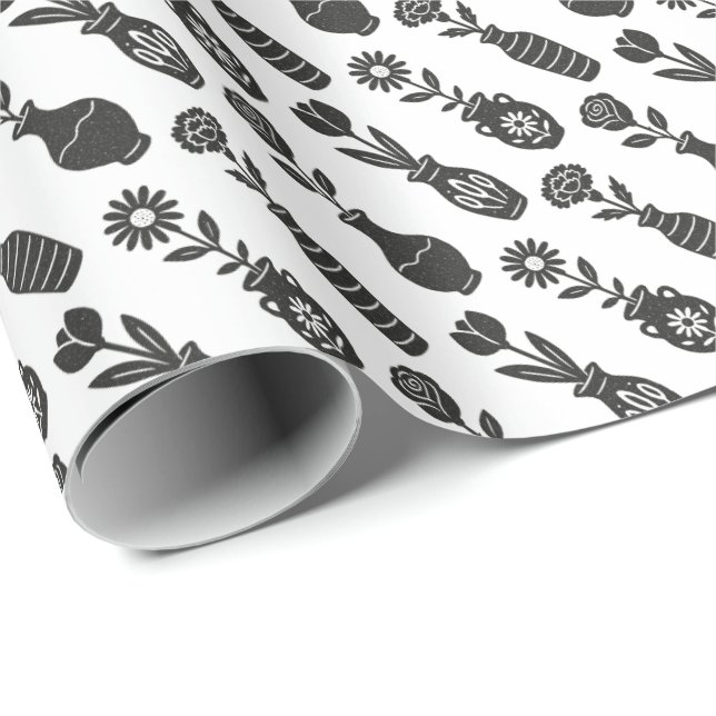 Flowers Vases Wrapping Paper (Roll Corner)
