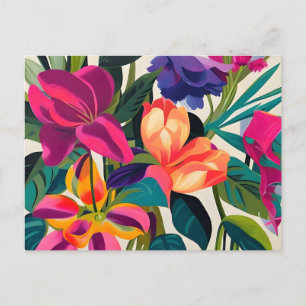 Flowers Vibrant Botanical Postcard