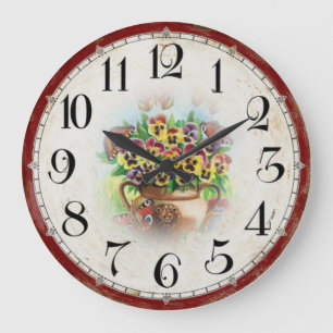 Flowers Vintage Acrylic Wall Clock