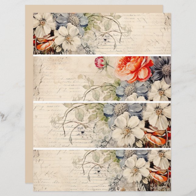 Flowers Vintage Collage 1 (Front/Back)