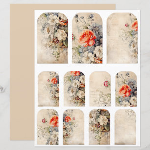 Flowers Vintage Collage 1b 4 of 4