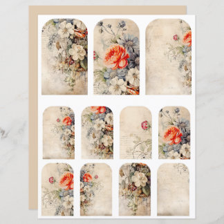 Flowers Vintage Collage 1b 4 of 4