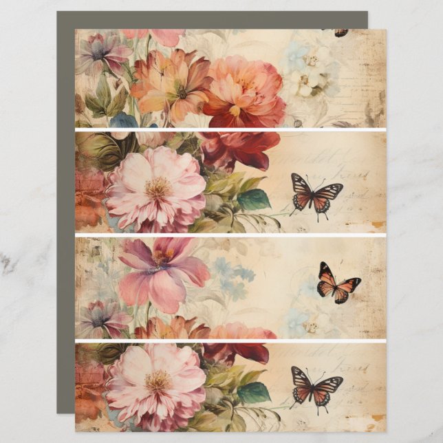 Flowers Vintage Collage 2 (Front/Back)