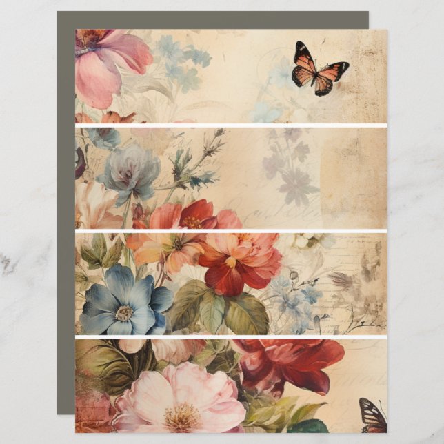 Flowers Vintage Collage 2 (Front/Back)