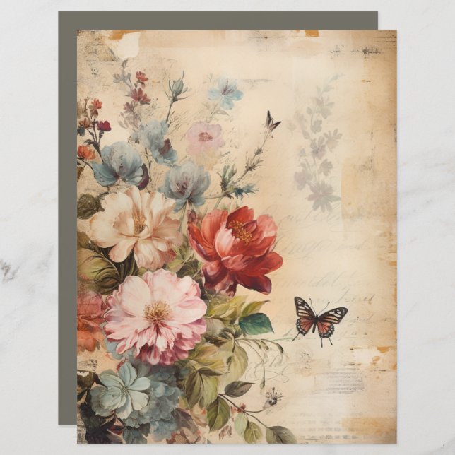 Flowers Vintage Collage 2b (Front/Back)