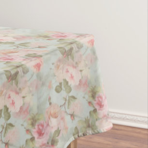 Flowers,vintage roses,pink roses  tablecloth