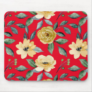 Flowers Vintage Watercolor Cute Mouse Pad