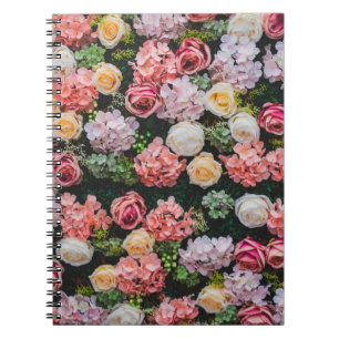 Flowers wall background vintage style. notebook