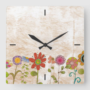 Flowers Wall Clock