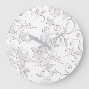 Flowers wall paper 1 large clock