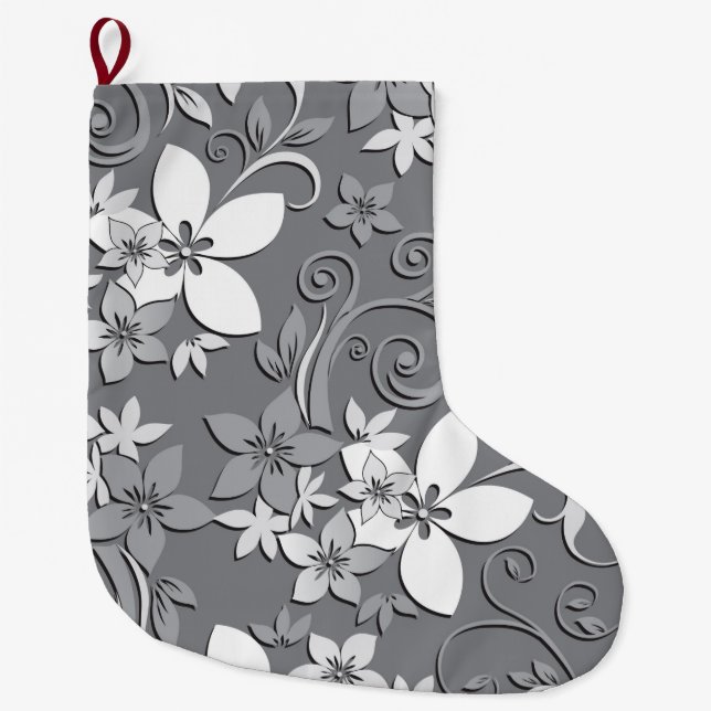 Flowers wall paper 2 large christmas stocking (Front)