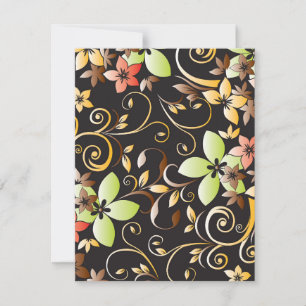 Flowers wall paper 4 card