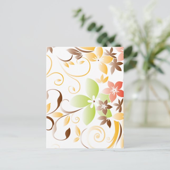 Flowers wall paper 5 postcard (Standing Front)