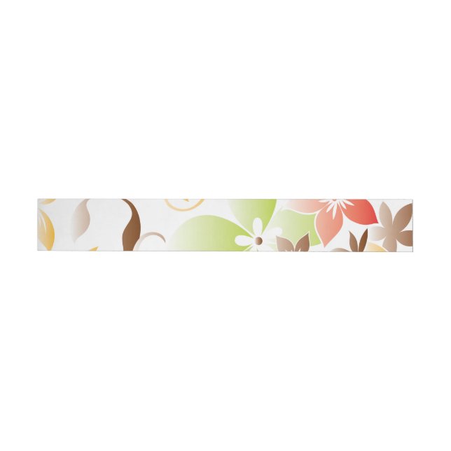 Flowers wall paper 5 wrap around label (Individual)