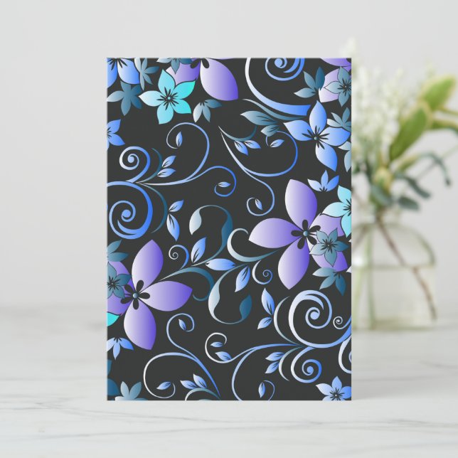Flowers wall paper 6 thank you card (Standing Front)