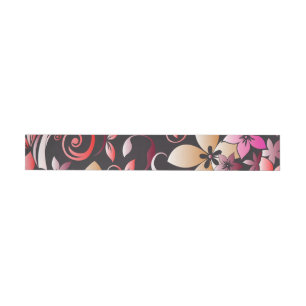 Flowers wall paper 7 wrap around label