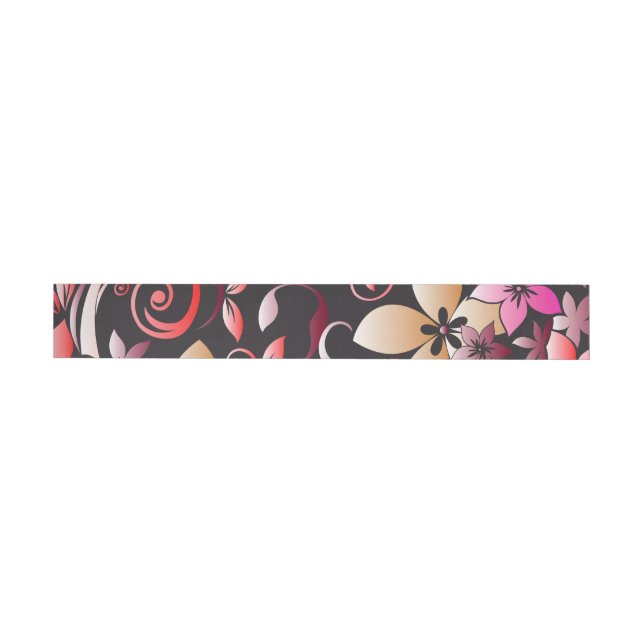 Flowers wall paper 7 wrap around label (Individual)