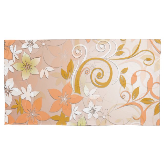 Flowers wall paper 8 pillowcase (Front)