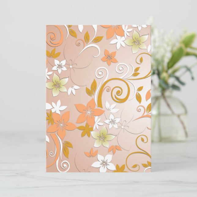 Flowers wall paper 8 thank you card (Standing Front)