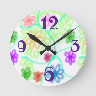 flowers watch round clock