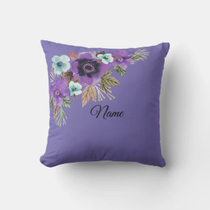 Flowers watercolor bright romantic floral wreath b cushion