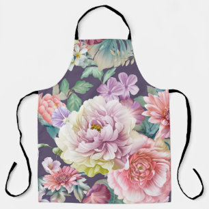 Flowers watercolor illustration. Big Set watercolo Apron