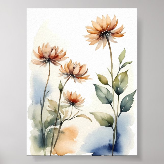 Flowers Watercolor Painting  Poster (Front)