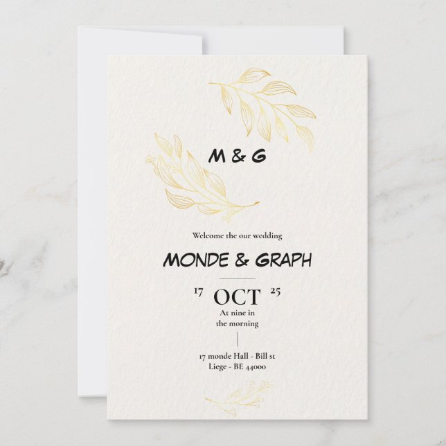 Flowers Wedding Invitation Art (Front)