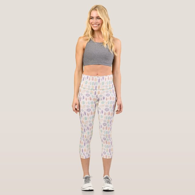 Flowers Whisper Beauty To The World Capri Leggings (Front)