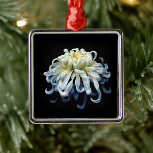 Flowers White Chrysanthemum Metal Ornament