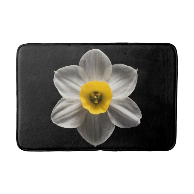 Flowers | White Daffodil Flower Bath Mat (Front)