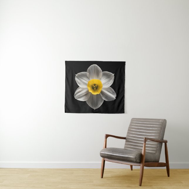 Flowers | White Daffodil Flower Tapestry (In Situ (Horizontal))