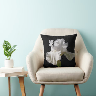 Flowers White Iris Cushion