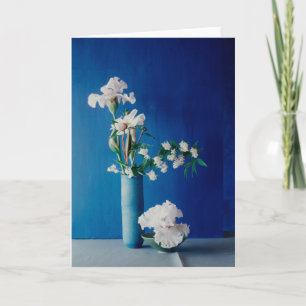 Flowers   White Iris in Vase Card