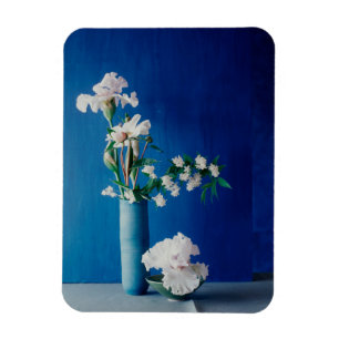 Flowers White Iris in Vase Magnet