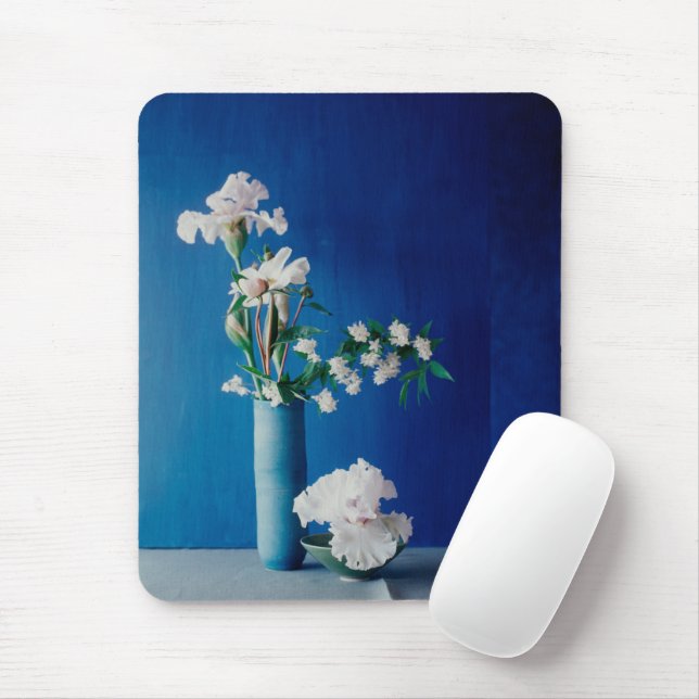 Flowers | White Iris in Vase Mouse Pad (With Mouse)