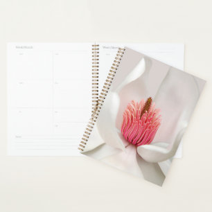 Flowers White Magnolia Planner