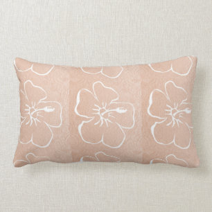 Flowers : White n Gold Lumbar Cushion