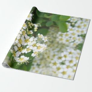 Flowers, White Plant, Picturesque Landscape, Wrapping Paper