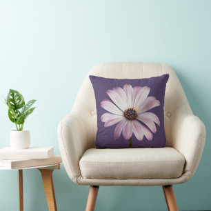 Flowers White & Purple Daisy Cushion
