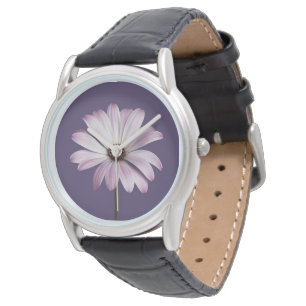 Flowers   White & Purple Daisy Watch