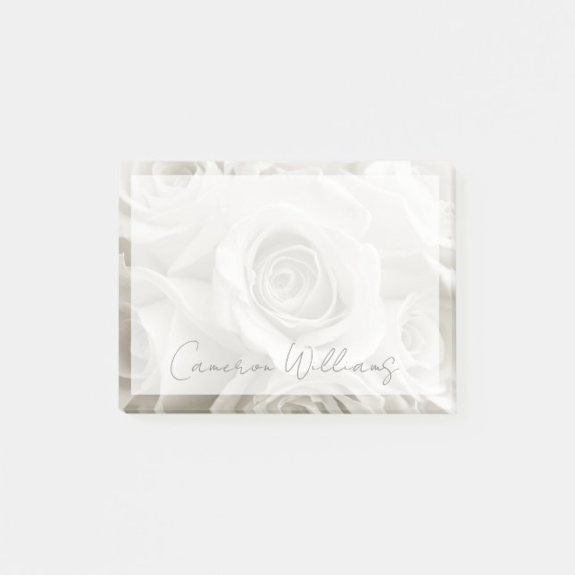 Flowers | White Roses Post-it Notes (Front)